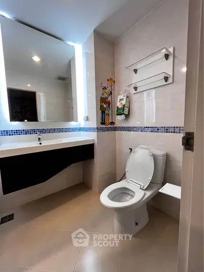 Modern bathroom with sleek fixtures and contemporary design