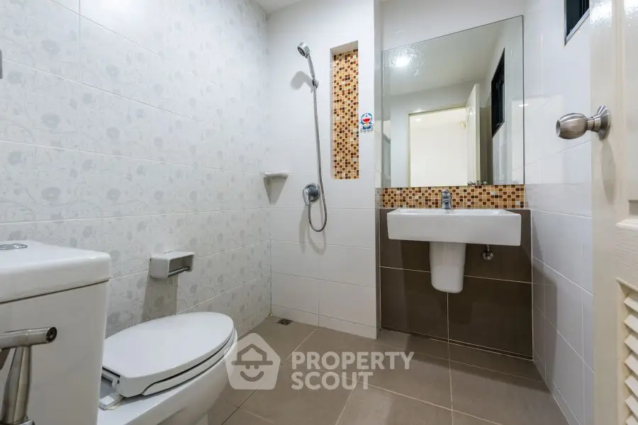 Modern bathroom with sleek design and stylish fixtures