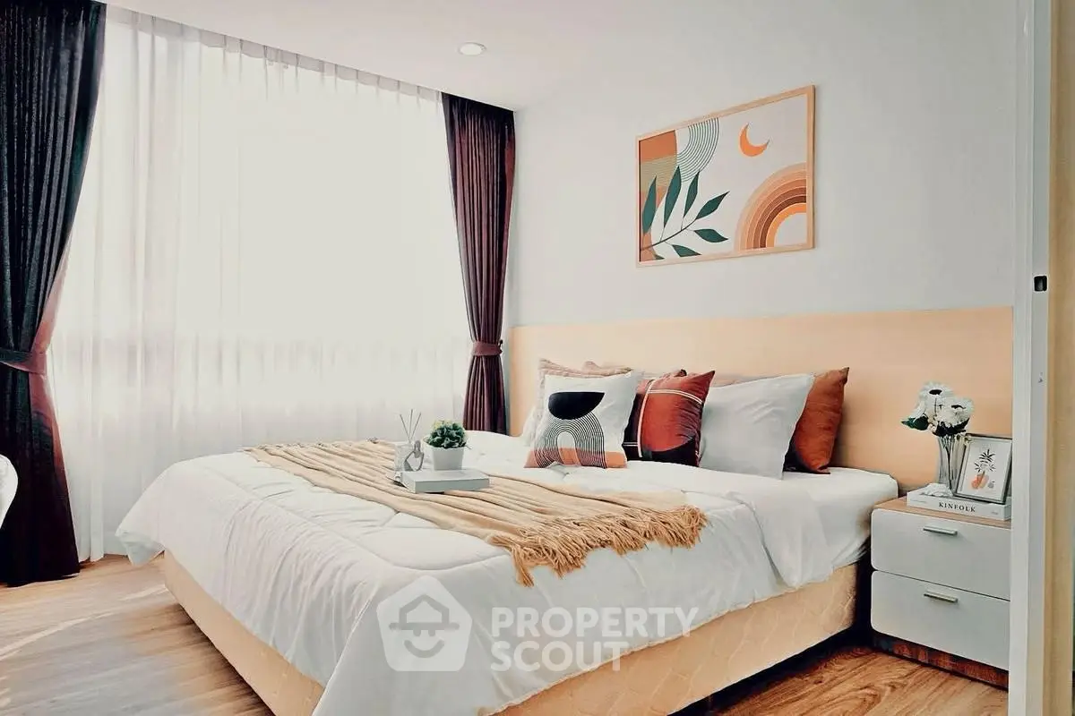 Cozy and stylish bedroom with modern decor and natural light