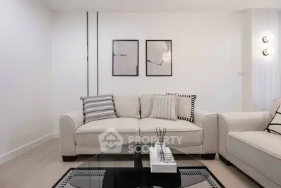 Stylish modern living room with elegant decor and cozy seating