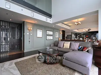 Spacious modern living room with elegant decor and open layout