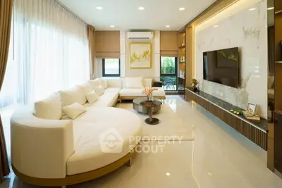 Luxurious modern living room with elegant decor and spacious seating area