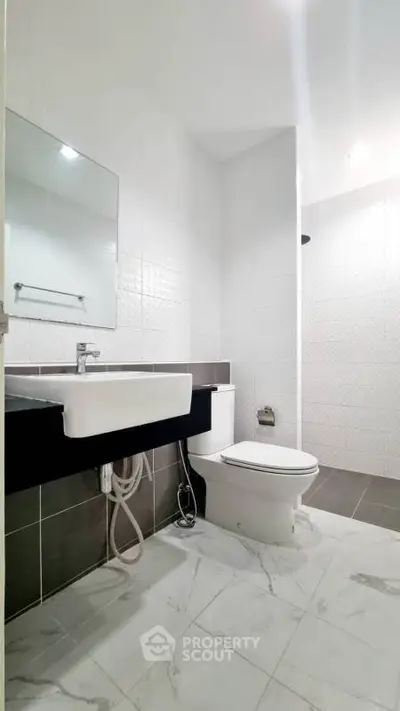 Modern bathroom with sleek design and contemporary fixtures