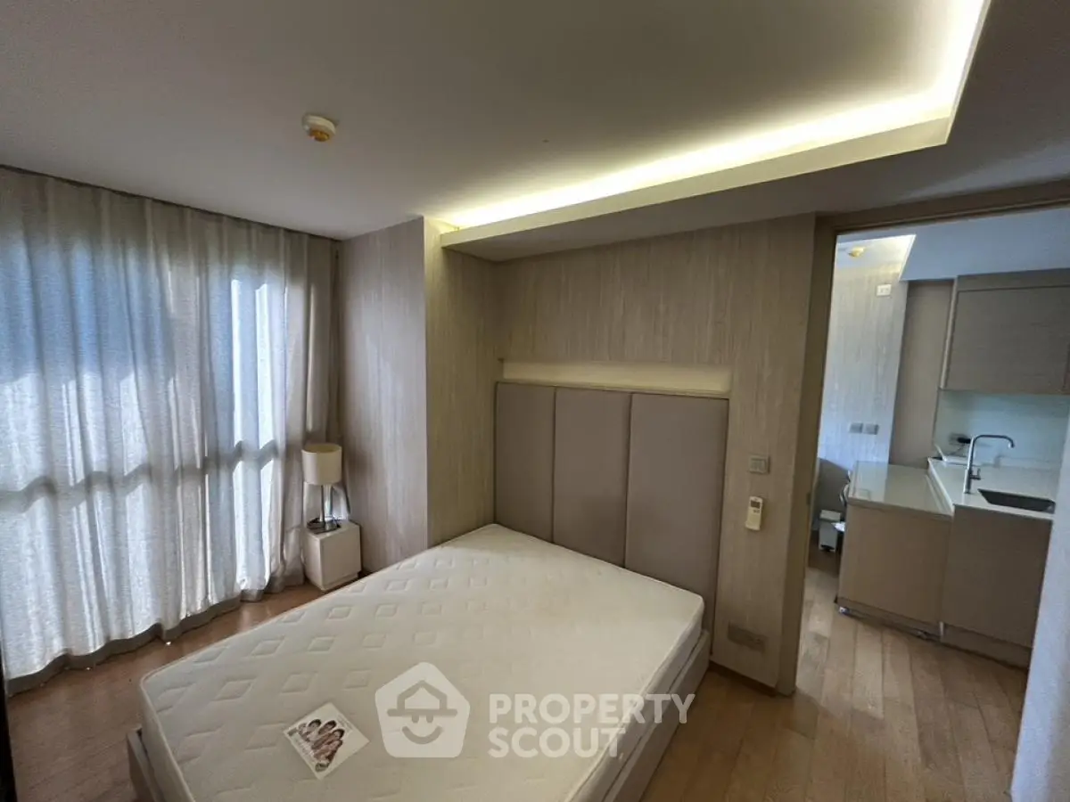 Modern bedroom with minimalist design and natural light