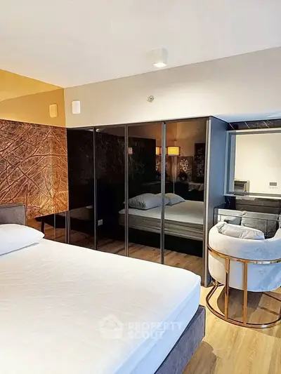 Luxurious bedroom with modern design and elegant furnishings