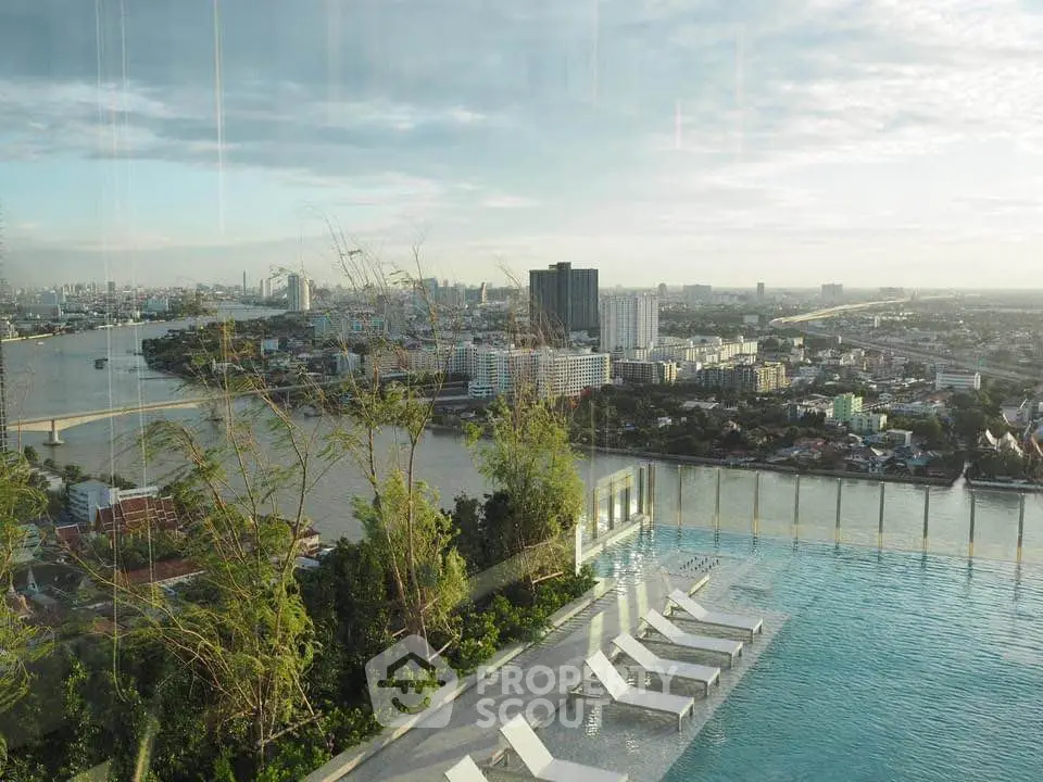 Stunning rooftop pool with panoramic city and river views