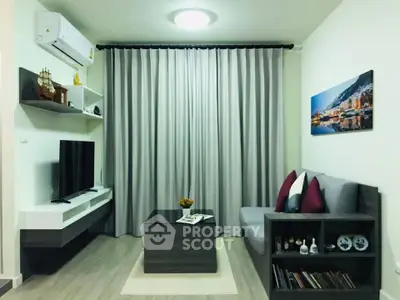 Modern living room with sleek furniture and stylish decor