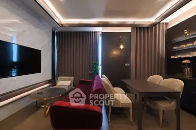 Luxurious modern living room with elegant furniture and ambient lighting