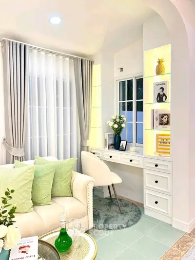 Chic living room with elegant decor and cozy seating area