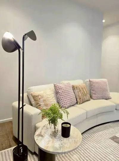 Stylish living room with modern decor and cozy seating arrangement