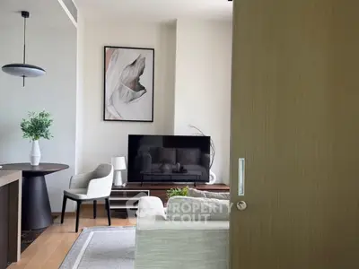 Modern living room with stylish decor and natural light