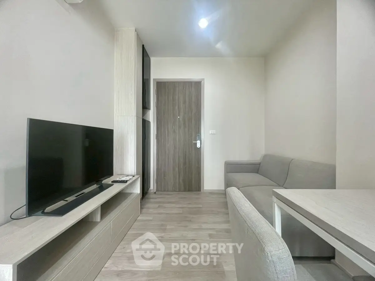 Modern living room with sleek furniture and minimalist design