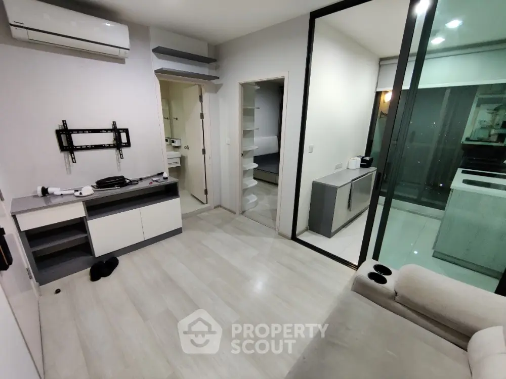Modern apartment interior with sleek design and open layout