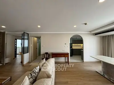 Spacious modern living room with open layout and stylish decor