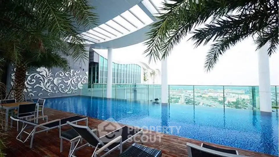 Luxurious rooftop pool with stunning city views and modern design
