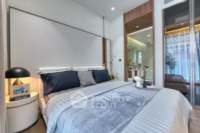 Luxurious modern bedroom with elegant decor and cozy ambiance