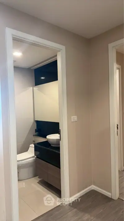 Modern bathroom with sleek design and contemporary fixtures