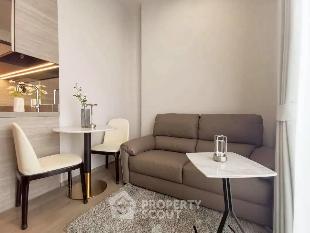 Cozy modern living room with stylish furniture and elegant decor