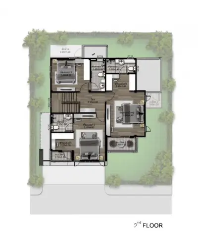 Detailed second floor plan showcasing spacious layout and modern design.