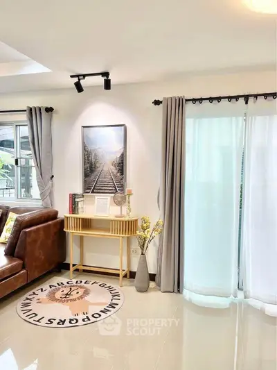 Stylish living room with modern decor and natural light