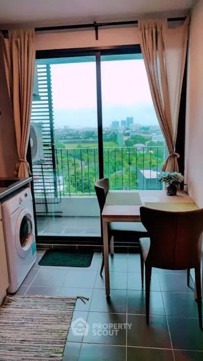 Charming apartment with balcony view and modern amenities, perfect for urban living.