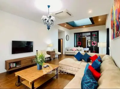 Spacious modern living room with elegant decor and cozy seating area