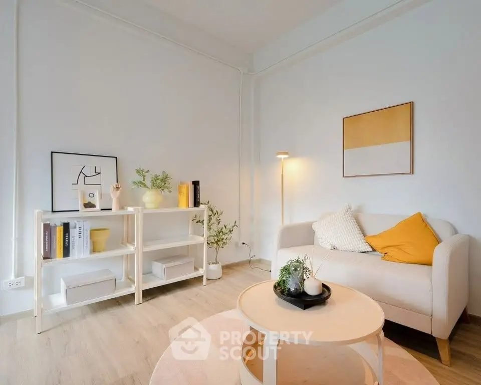 Chic modern living room with stylish decor and cozy seating area