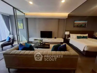 Luxurious modern living room with elegant decor and spacious layout