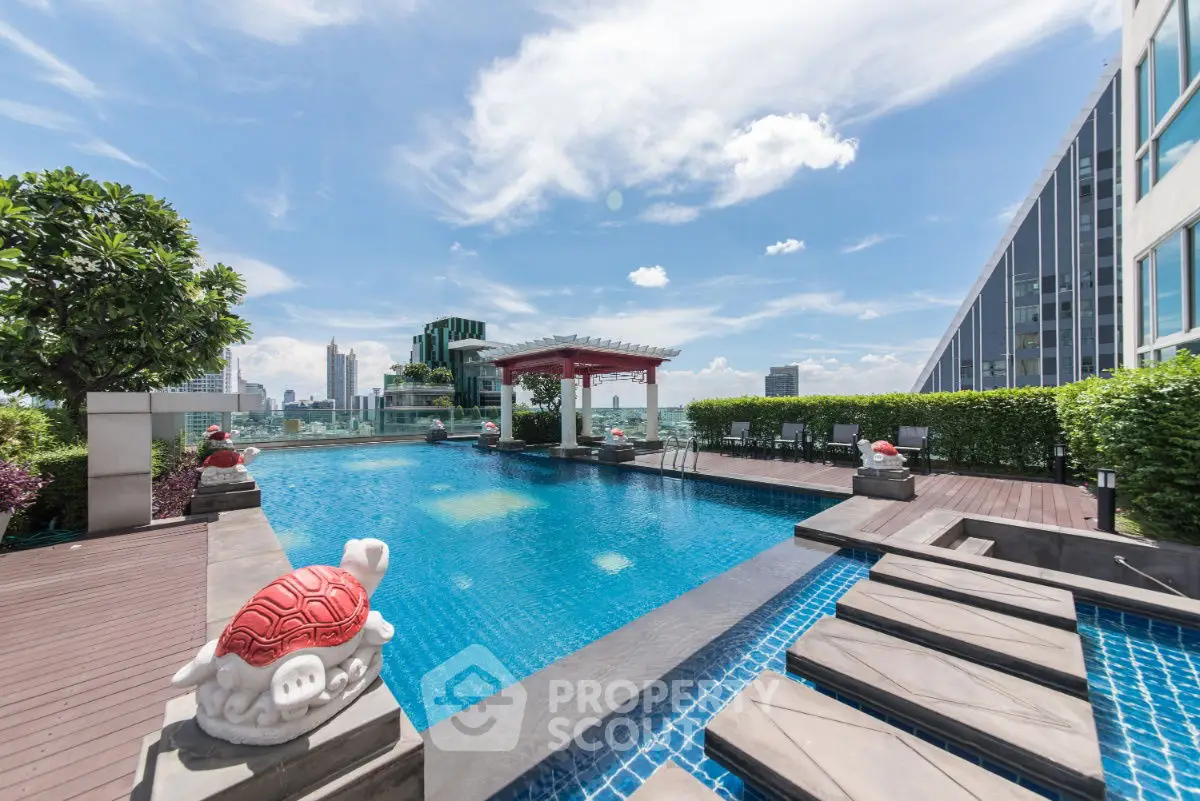 Luxurious rooftop pool with stunning city views and elegant design