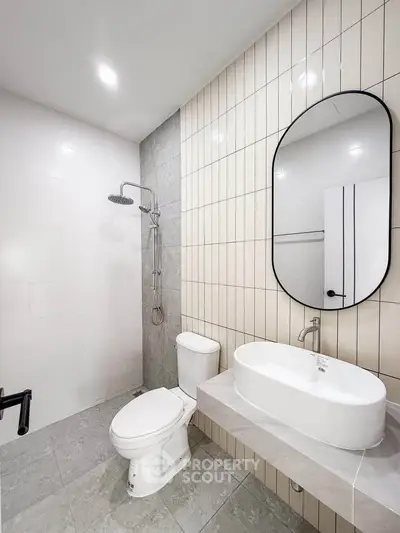 Modern bathroom with sleek fixtures and elegant design