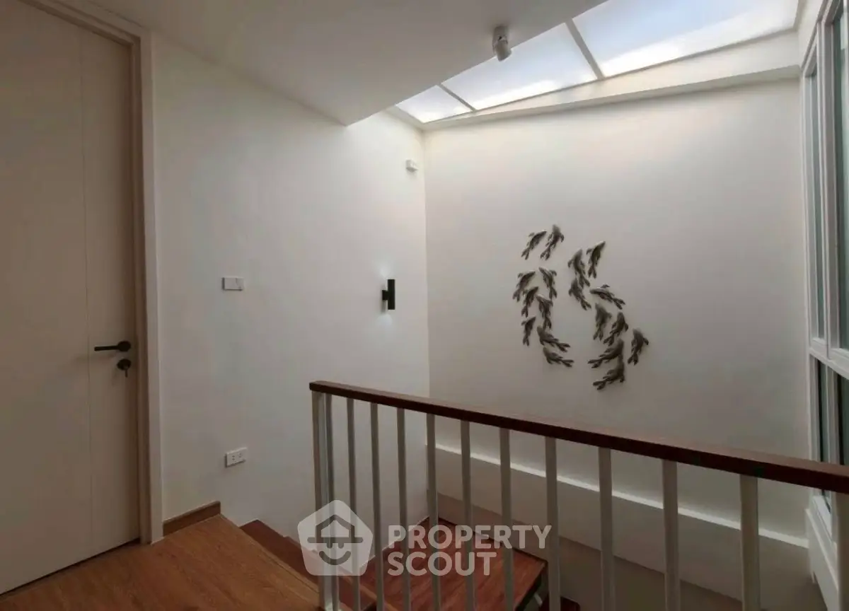 Elegant staircase with modern design and natural light