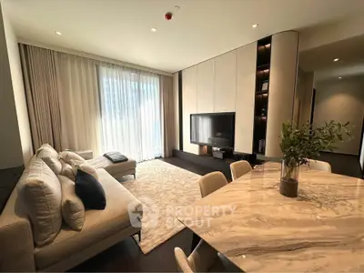 Luxurious modern living room with elegant decor and natural light