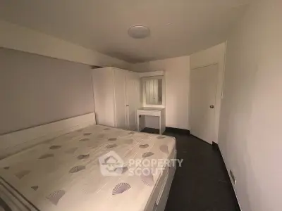 Cozy bedroom with modern furniture and ample storage space, perfect for a comfortable living experience.