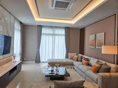 Luxurious modern living room with elegant decor and spacious seating area