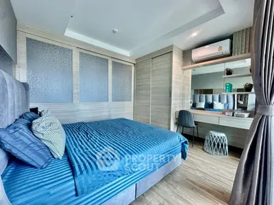 Modern bedroom with stylish decor and cozy ambiance
