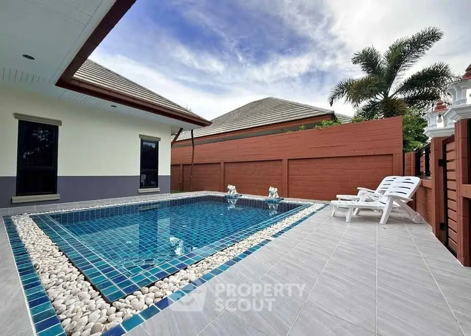 Luxurious private pool area with modern design and serene ambiance