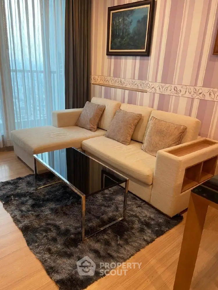Stylish living room with modern sofa and elegant decor