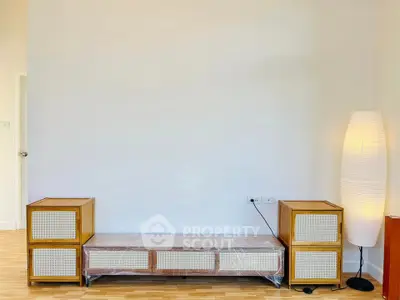 Minimalist living room with modern furniture and floor lamp