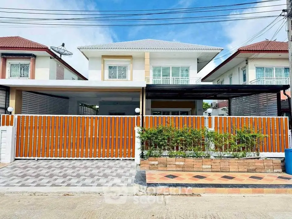 Charming suburban house with modern design and spacious driveway