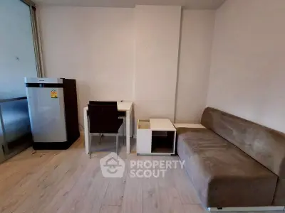 Cozy living room with modern furniture and sleek flooring