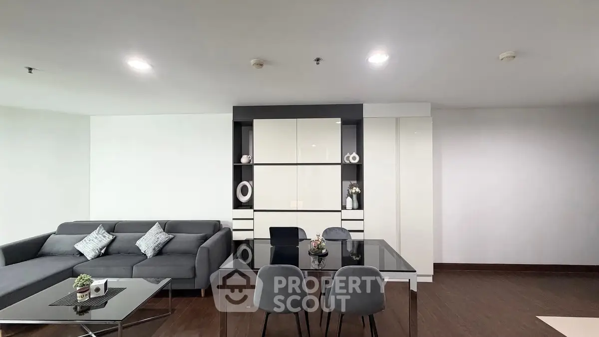 Modern living room with sleek furniture and elegant decor