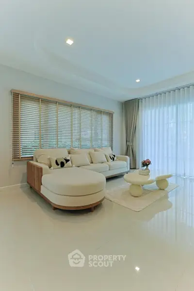 Elegant living room with modern sofa and chic decor