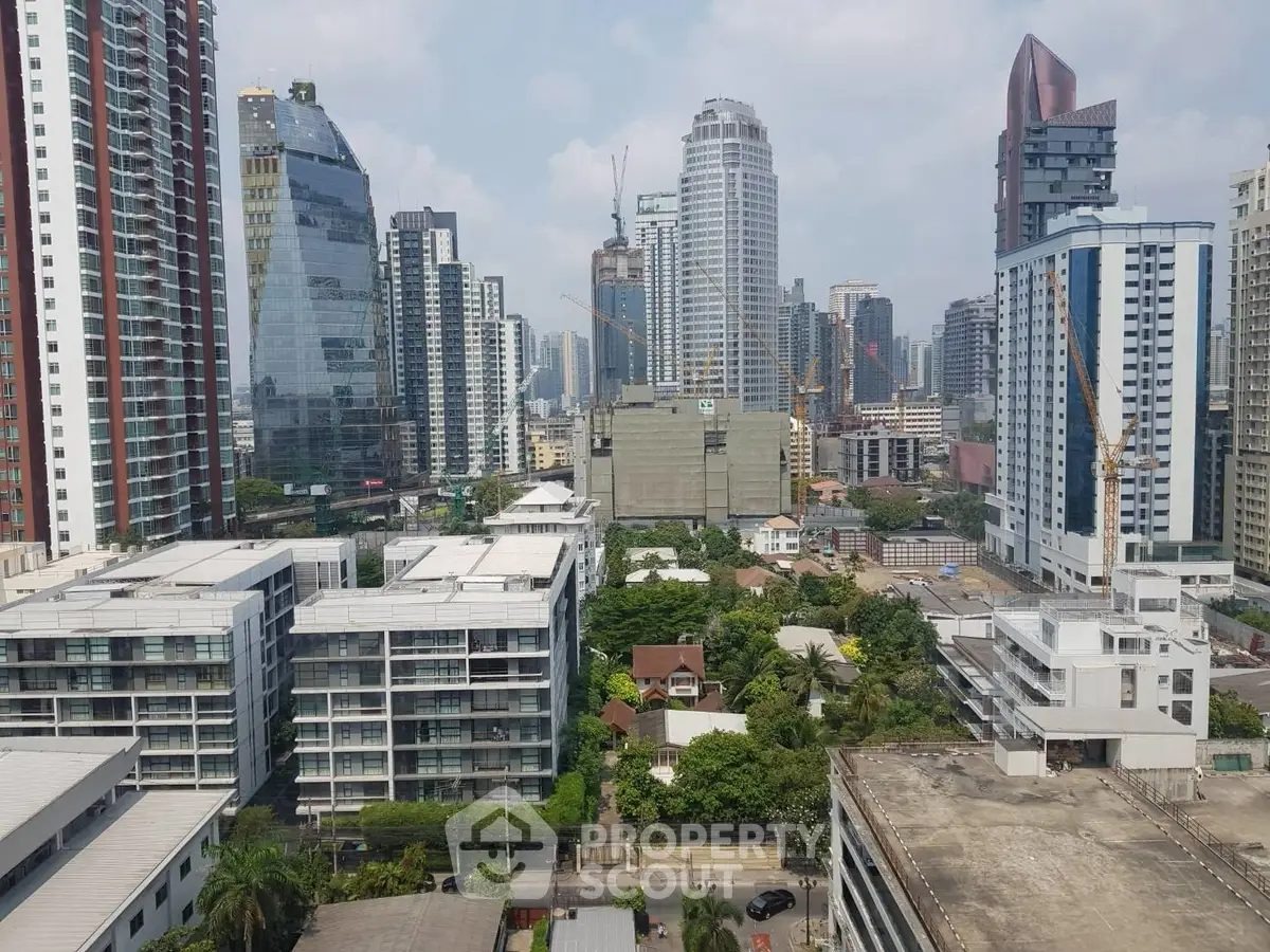 Stunning cityscape view showcasing modern high-rise buildings and urban skyline.