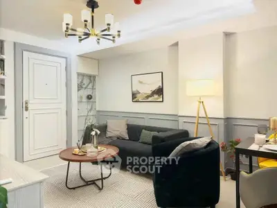 Chic modern living room with stylish decor and cozy seating area