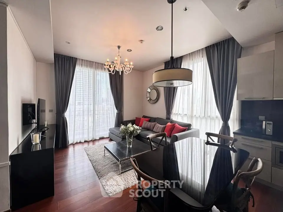 Stylish modern living room with elegant decor and natural light