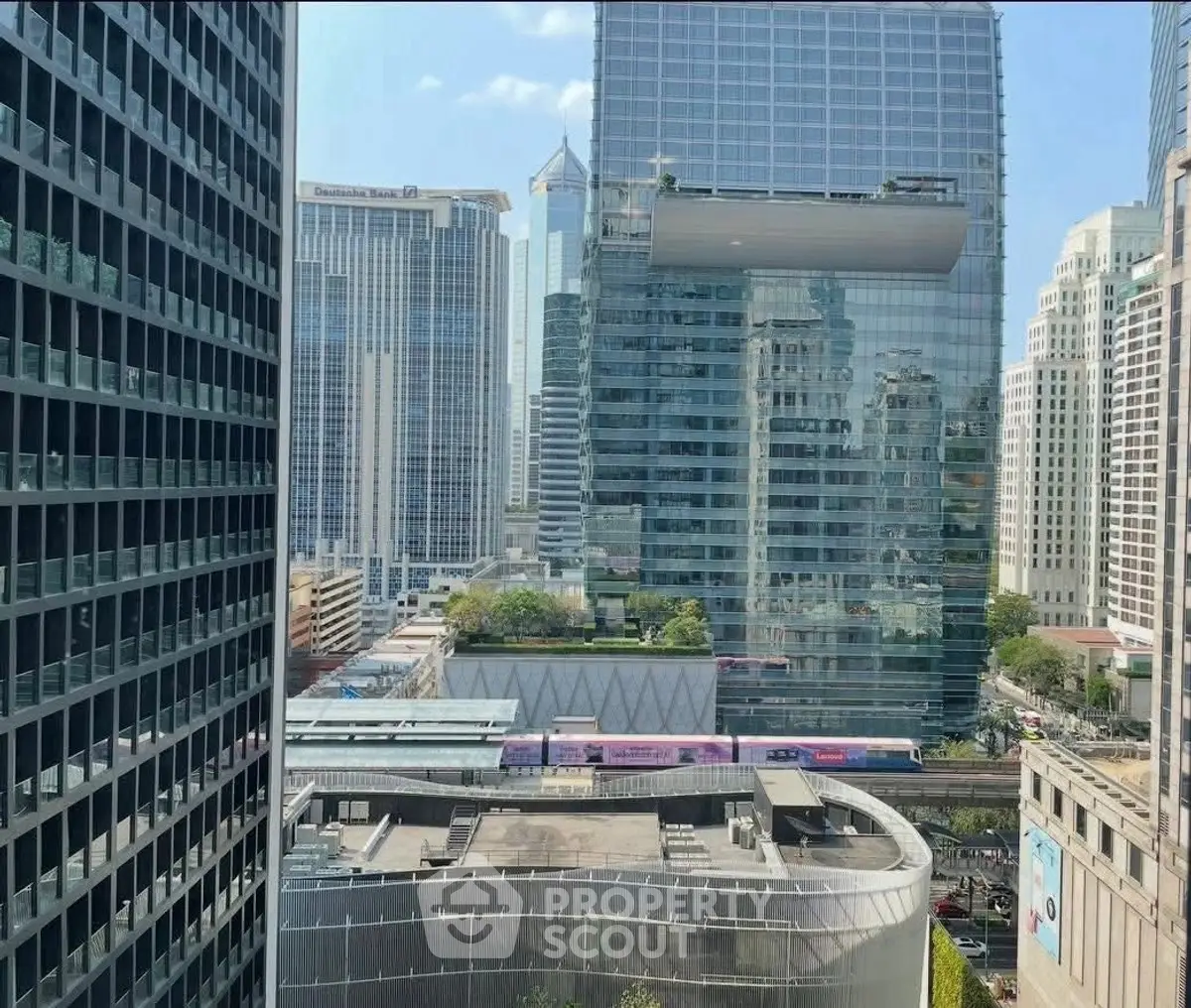 Stunning cityscape view with modern skyscrapers and urban architecture.