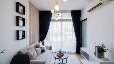 Stylish modern living room with elegant decor and natural light
