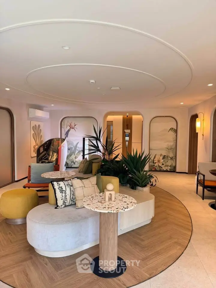 Luxurious modern living room with stylish furniture and elegant decor