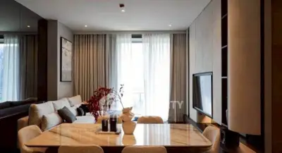 Luxurious modern living room with elegant dining area and stylish decor