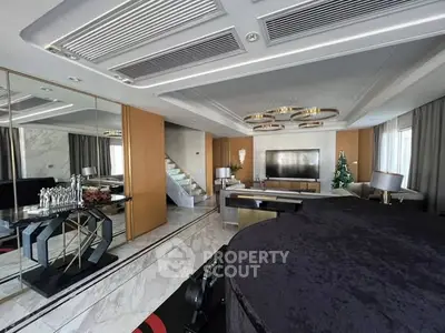Luxurious modern living room with elegant decor and grand piano